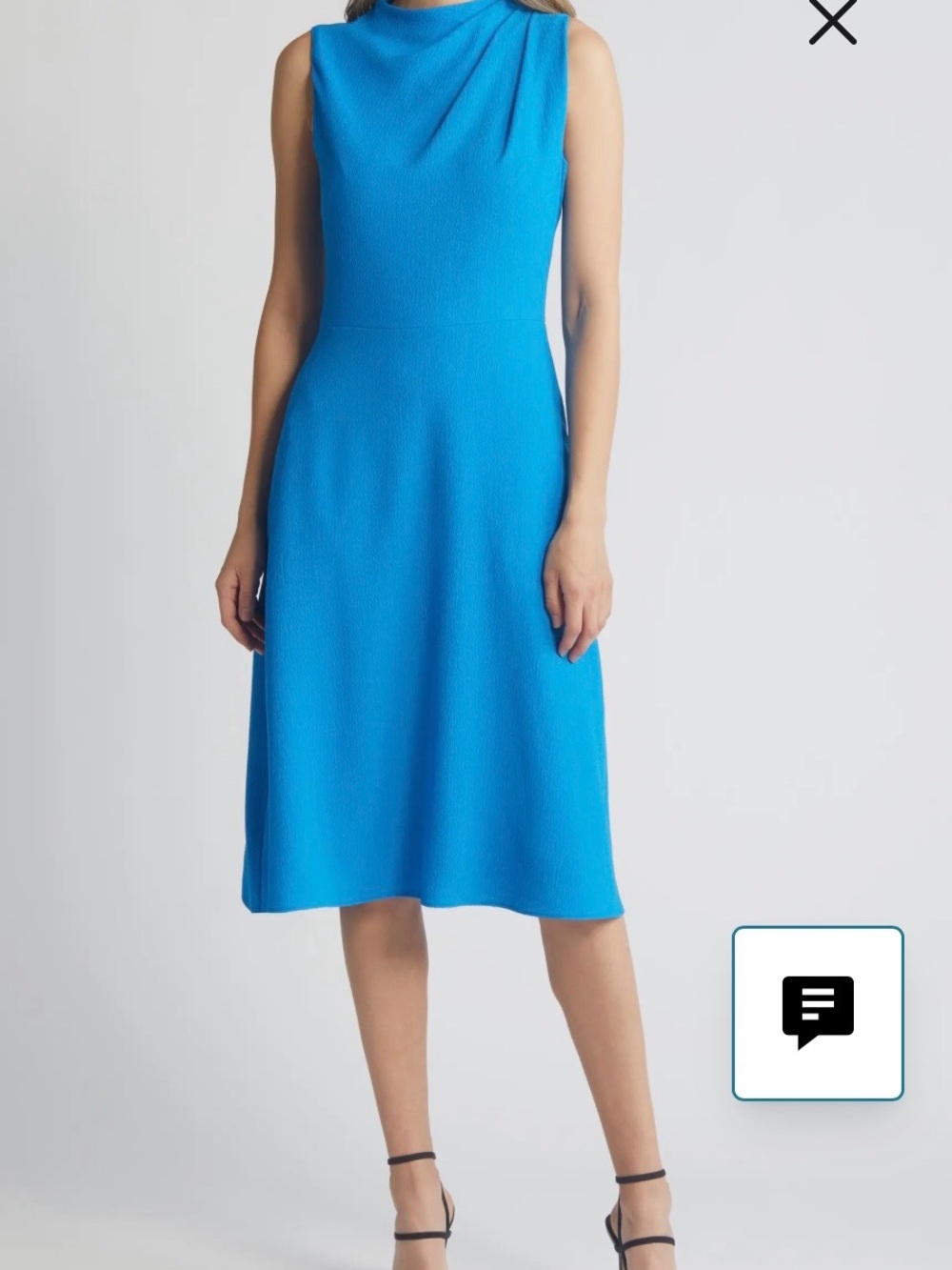 Black Halo Corinne funnel neck fit and flare Midi Dress